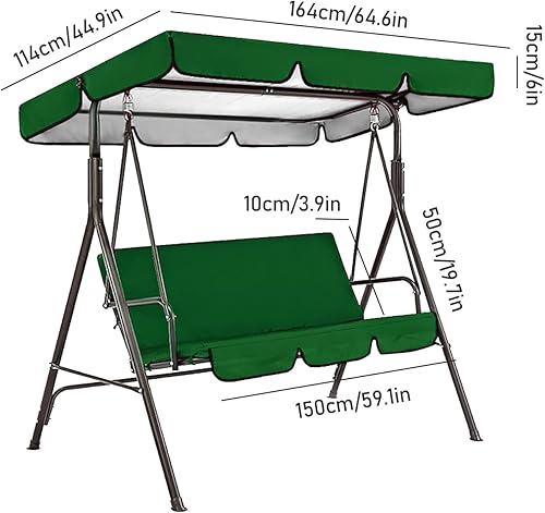 Miniatura 5 de RXMORI Cubierta de repuesto para toldo de columpio al aire libre y funda de asiento giratorio, impermeable al aire libre, cubierta de cojín para