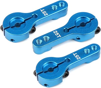 AIMROCK 3PCS 25T Aluminum Servo Arm Horn M3 Threads Steering Arms for 1/8 1/10 RC Car Truck Buggy Airplane