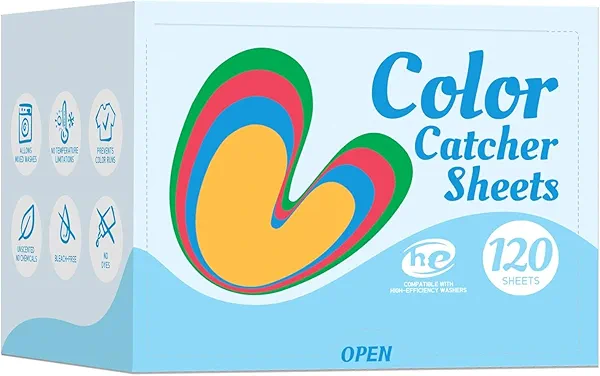 Color Catchers for Laundry - Color Grabber Sheets to Prevent Color Runs, Dye Catchers for Home Use, Fregrance Free Color Guard for Apartment Dorm Hotel (120 Count 1 Pack)