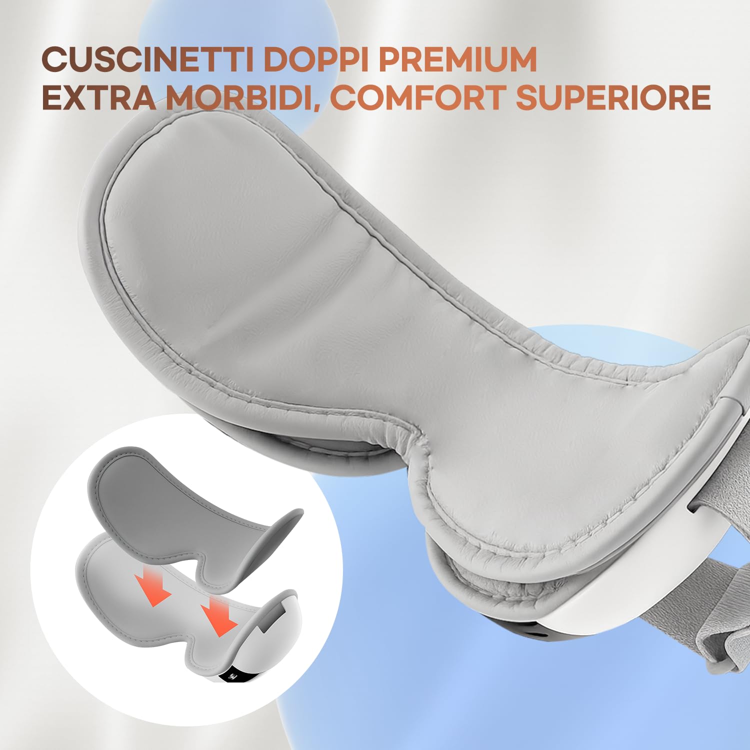 HubiCare - Massaggiatore per occhi con funzionamento silenzioso, calore e raffreddamento, cuscinetti in gel doppi per un maggiore comfort, vibrazioni airbag e musica Bluetooth per occhi secchi