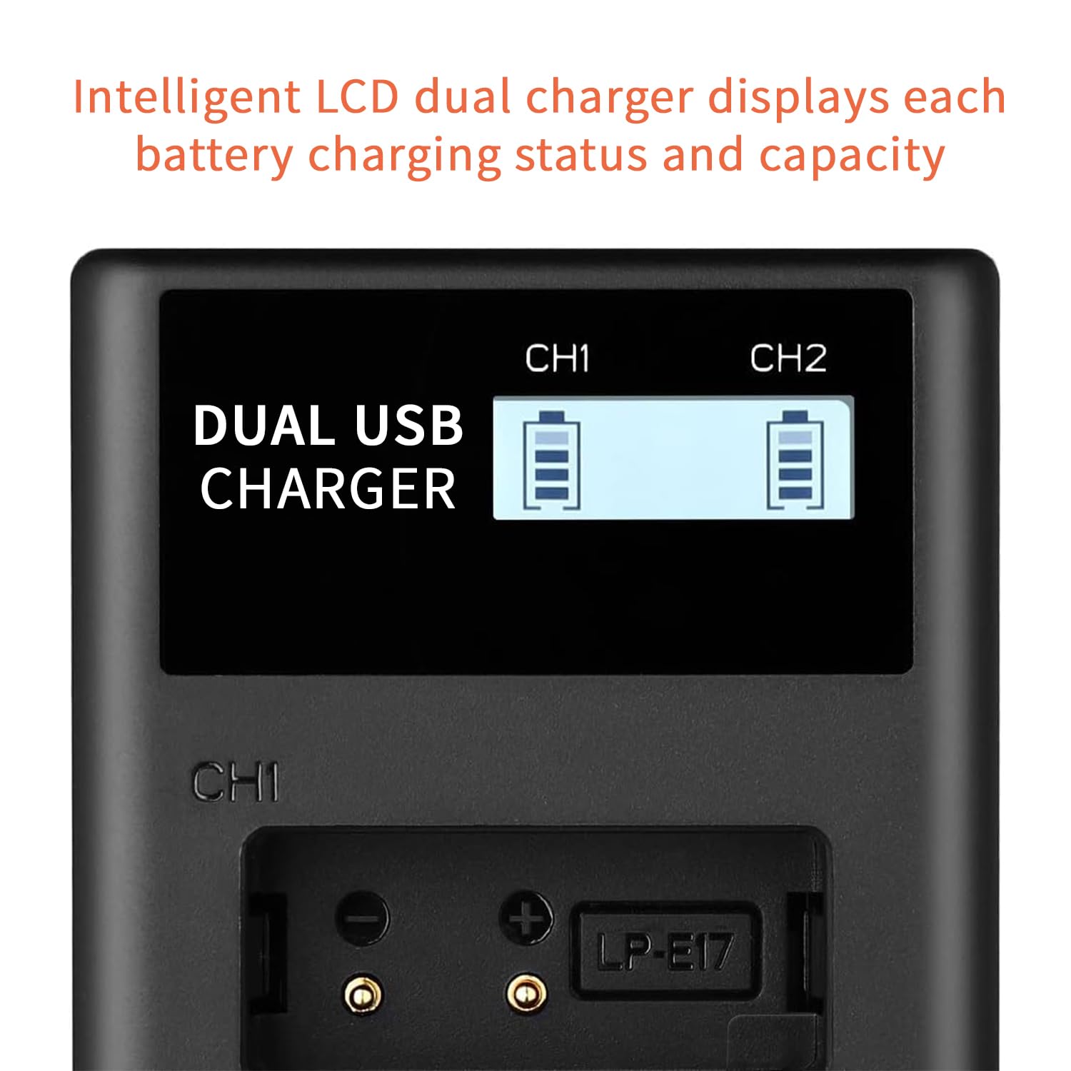 QUMOX LP-E17 2x Batteries And Dual Charger For EOS R50 RP R10 R8, Rebel