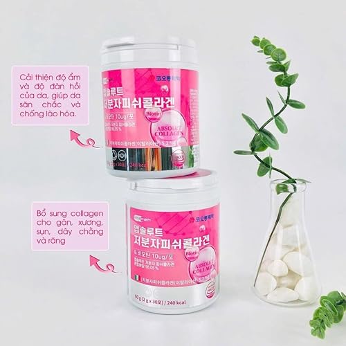 Miniatura 5 de Absolute Vitamin Anti-Aging Biotin Low Molecular Fish Collagen Mixed Powder 2.12 oz (0.07 oz X 30 Sticks) 240 Kcal. Fabricado en Corea