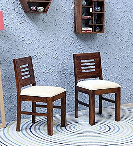 Image of Mamta Decoration Solid Sheesham Wood Dining Chairs for Home and Office | Teak Finish | Set of 2