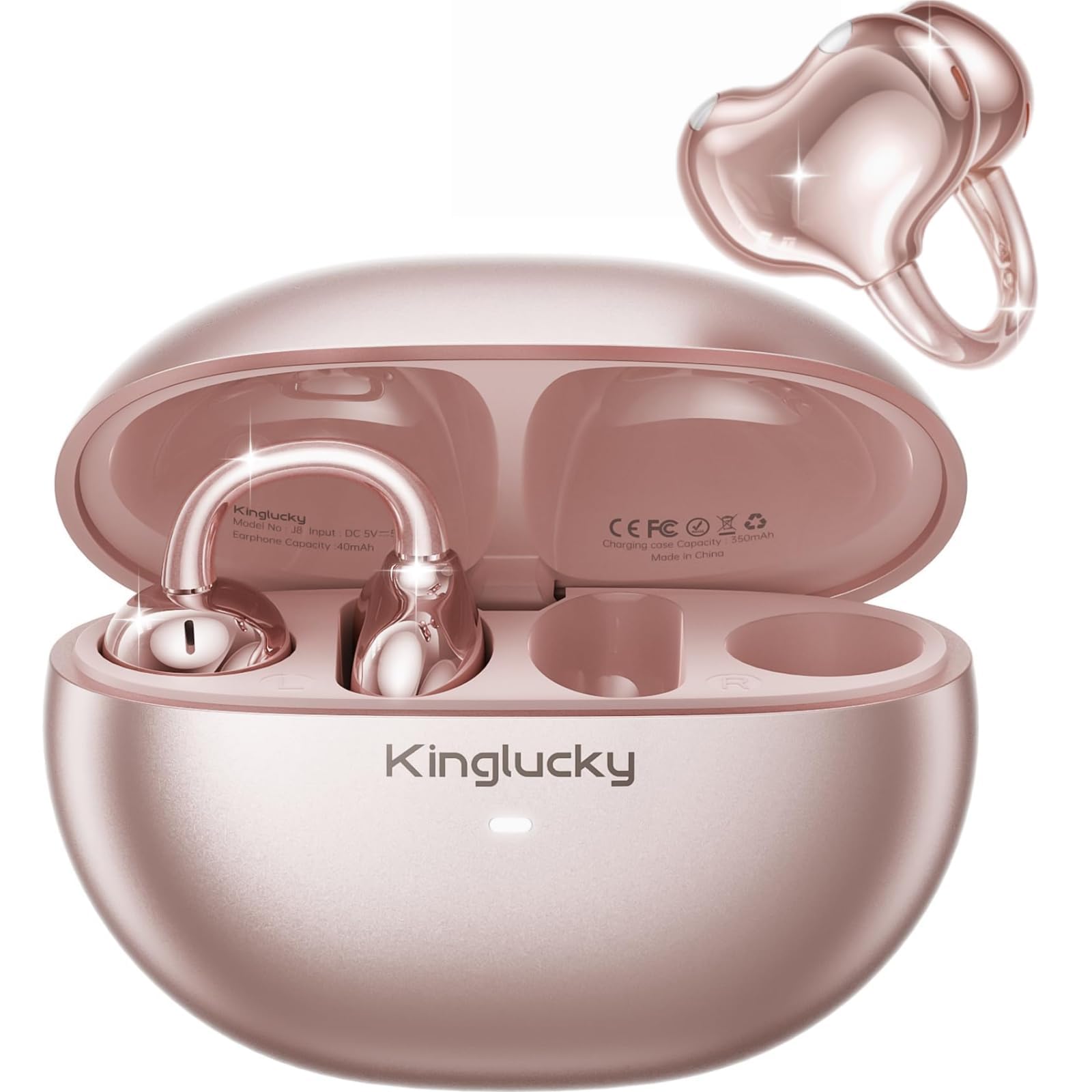 Kinglucky イヤーカフイヤホン 「音質進化」ワイヤレス オープンイヤホン 4gの超軽量