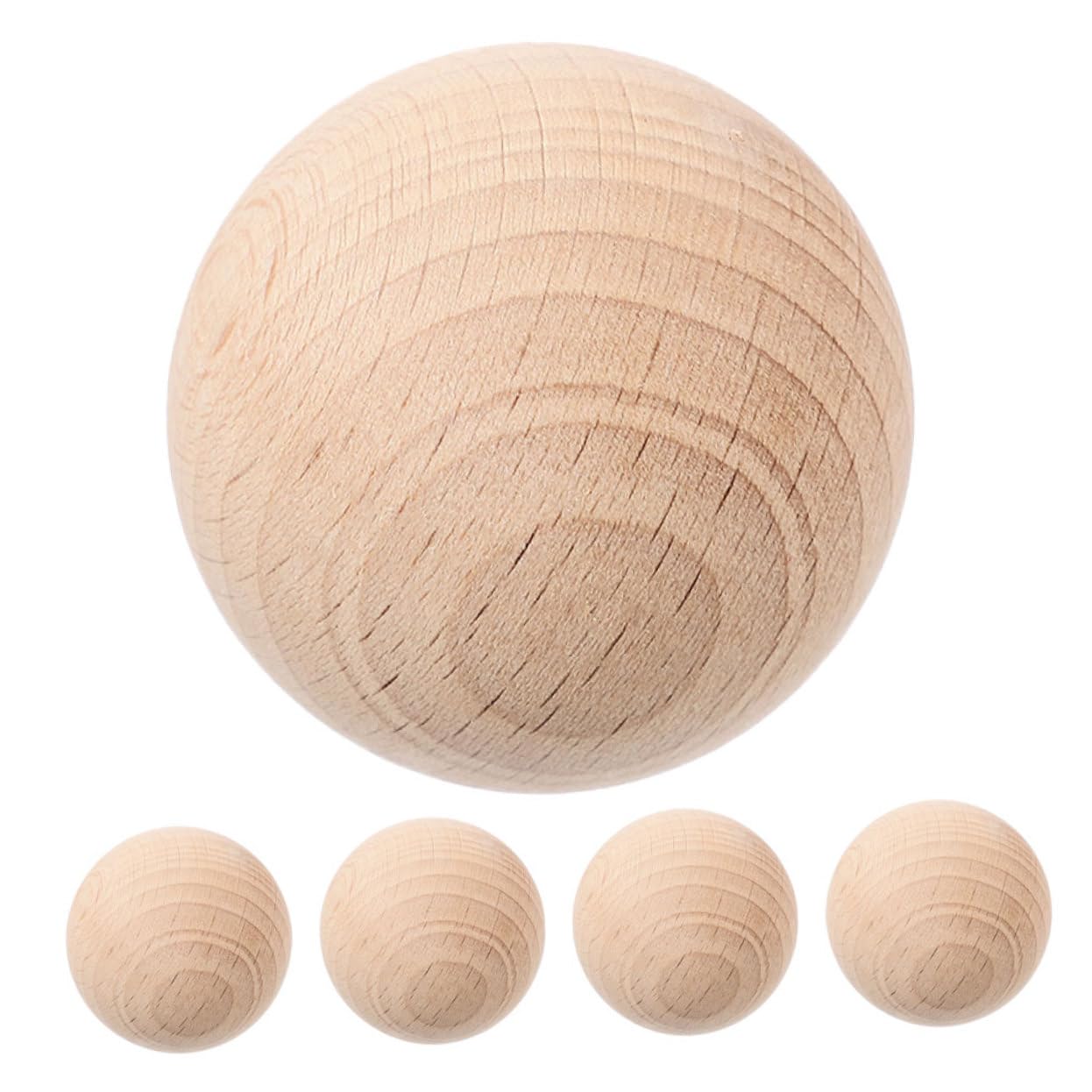 Happyyami Outdoor Croquet Game Balls 5 Wooden Balls Backyard Games Set for DIY Decor