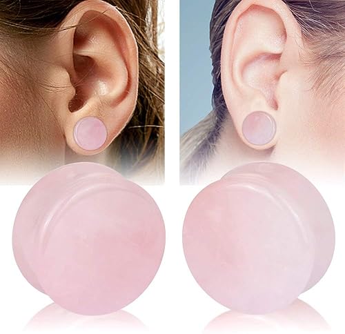 Miniatura 3 de Stuppendux Juego de 2 tapones de piedra para los oídos, dilatadores de sillín para el cuerpo, calibre 0.07 oz-1 pulgadas