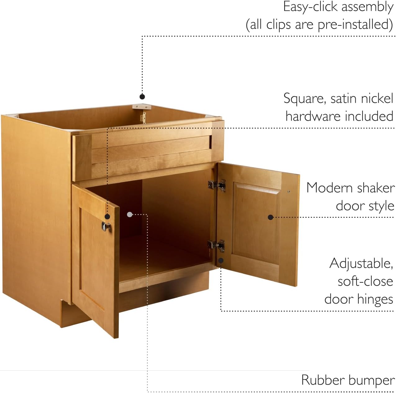 Design House Brookings 30 Inch Bathroom Vanity, Solid Wood, Ready to Assemble, Birch – Design House, 587121