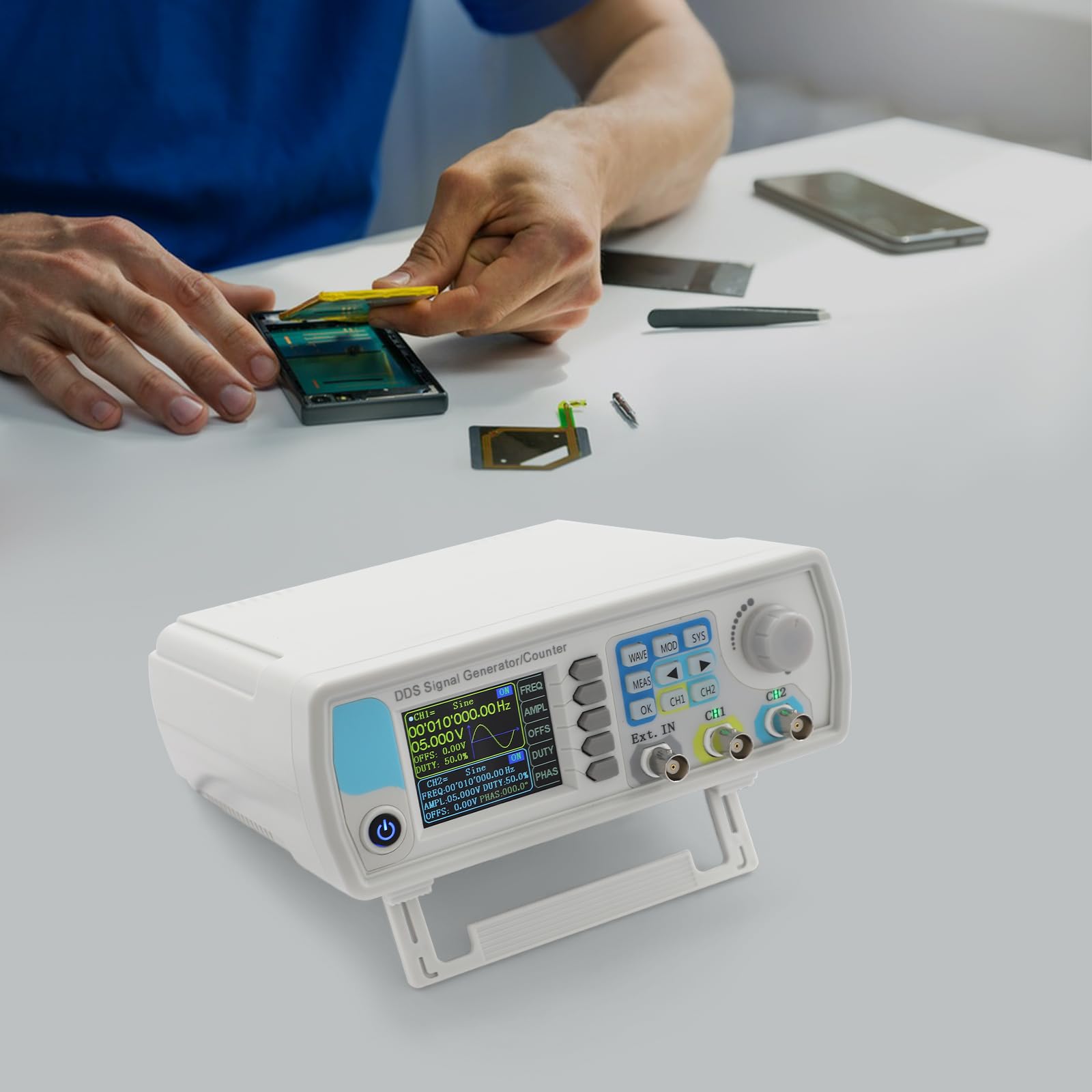 Funktionsgenerator Signalgenerator Wellenformgenerator DDSGenerator Frequenzgenerator Messgerät Laborgerät ideal für Elektroniklabore bis 15 MHz dualer Kanal 14 Bit Auflösung