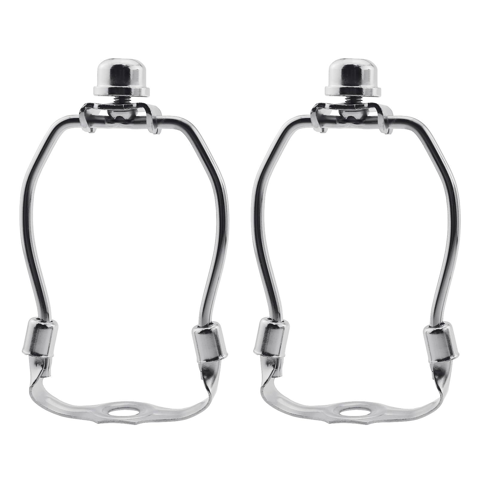 CChiai 2PCS 4 Inch Silver Metal Lampshade Harp Set Detachable Floor Lamp/Lampshade Stand Base with Top Knob Lighting Accessories