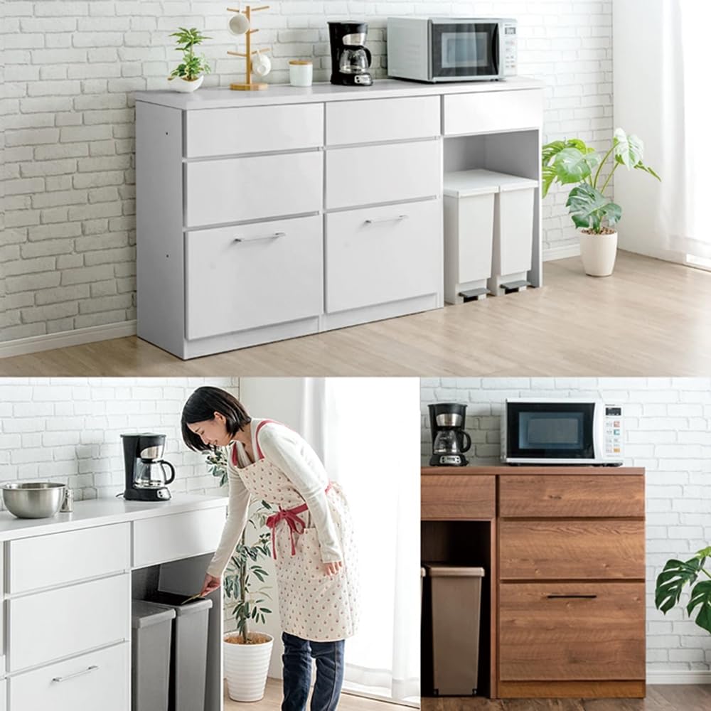Amazon｜タンスのゲン キッチンカウンター 幅180cm 日本製 大川家具
