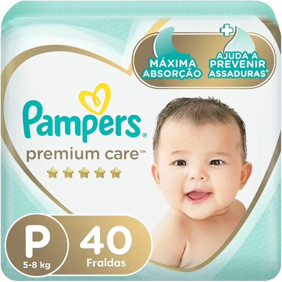 Fralda Pampers Premium Care Tamanho P 40 Unidades