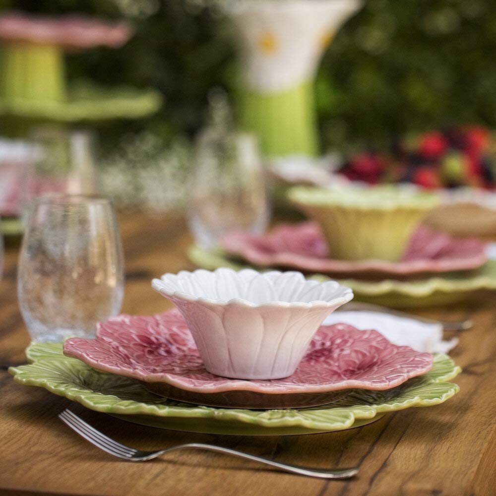 Amazon.com: Bordallo Pinheiro Maria Flor Plate 28 Dahlia Rose