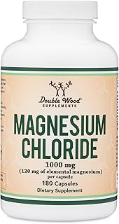 Magnesium Chloride (Cloruro De Magnesio) - 180 Capsules, 1,000mg Per Serving, Supports Digestive and Bone Health - Non-GMO and Gluten Free by Double Wood Supplements