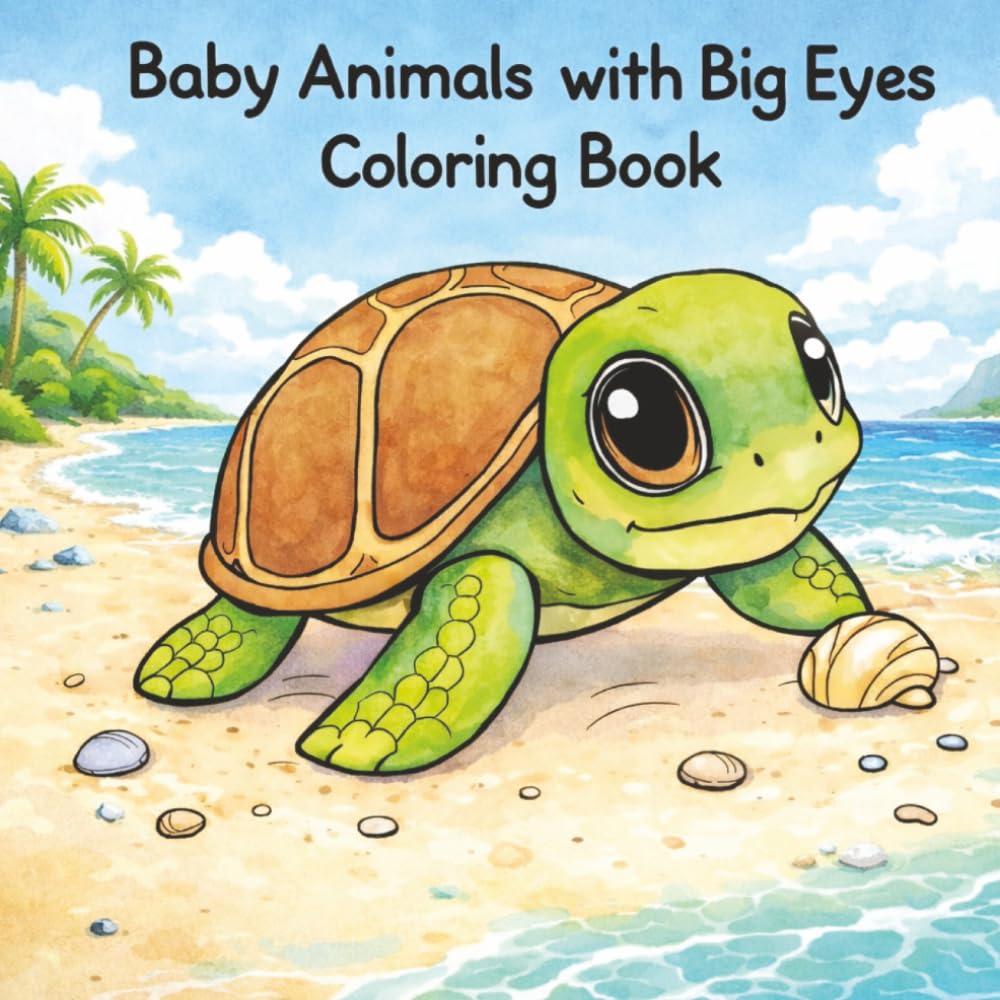 Baby Animals with Big Eyes Coloring Book: Adorable, Relaxing Animal Designs for Stress Relief and Creativity (The Cozy Critters Coloring Collection)