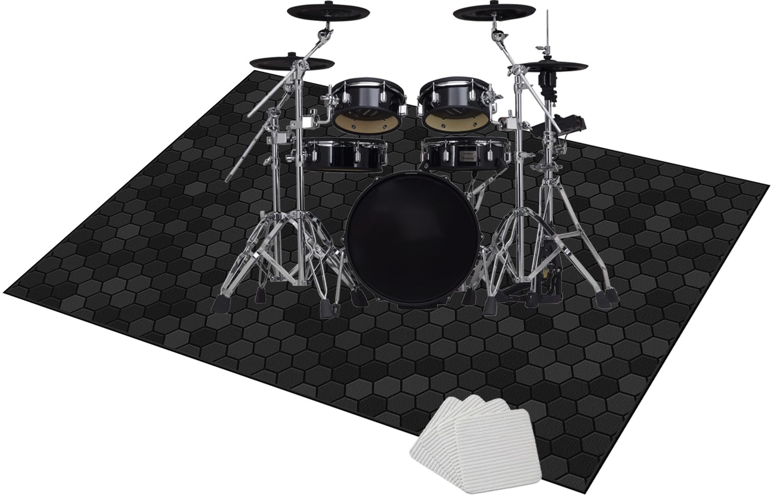 Qivstxug Drum Carpet Rug Non-Slip, Drum Rug Drum Mat, Soundproof Mat, Drumming Drum Rug, Professional Rectangle Electronic Jazz Drum Kit For Bass Drum Snare Musical Instrument Mat 210 x 180 cm