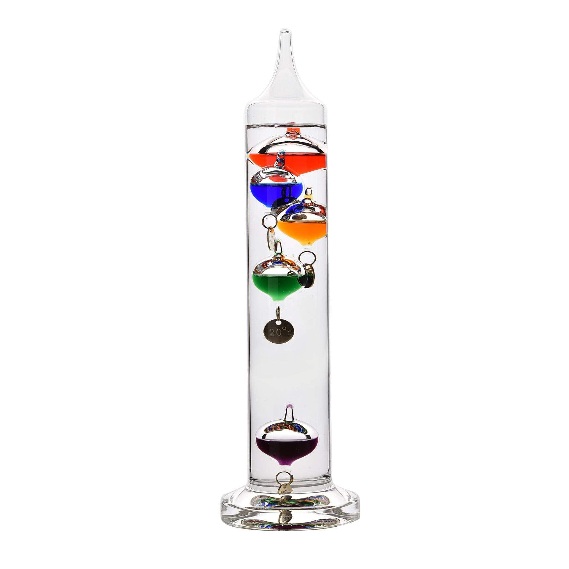 Widdop Bingham Galileo Thermometer 28cm Multi Coloured 5 Bulb G106, transparent