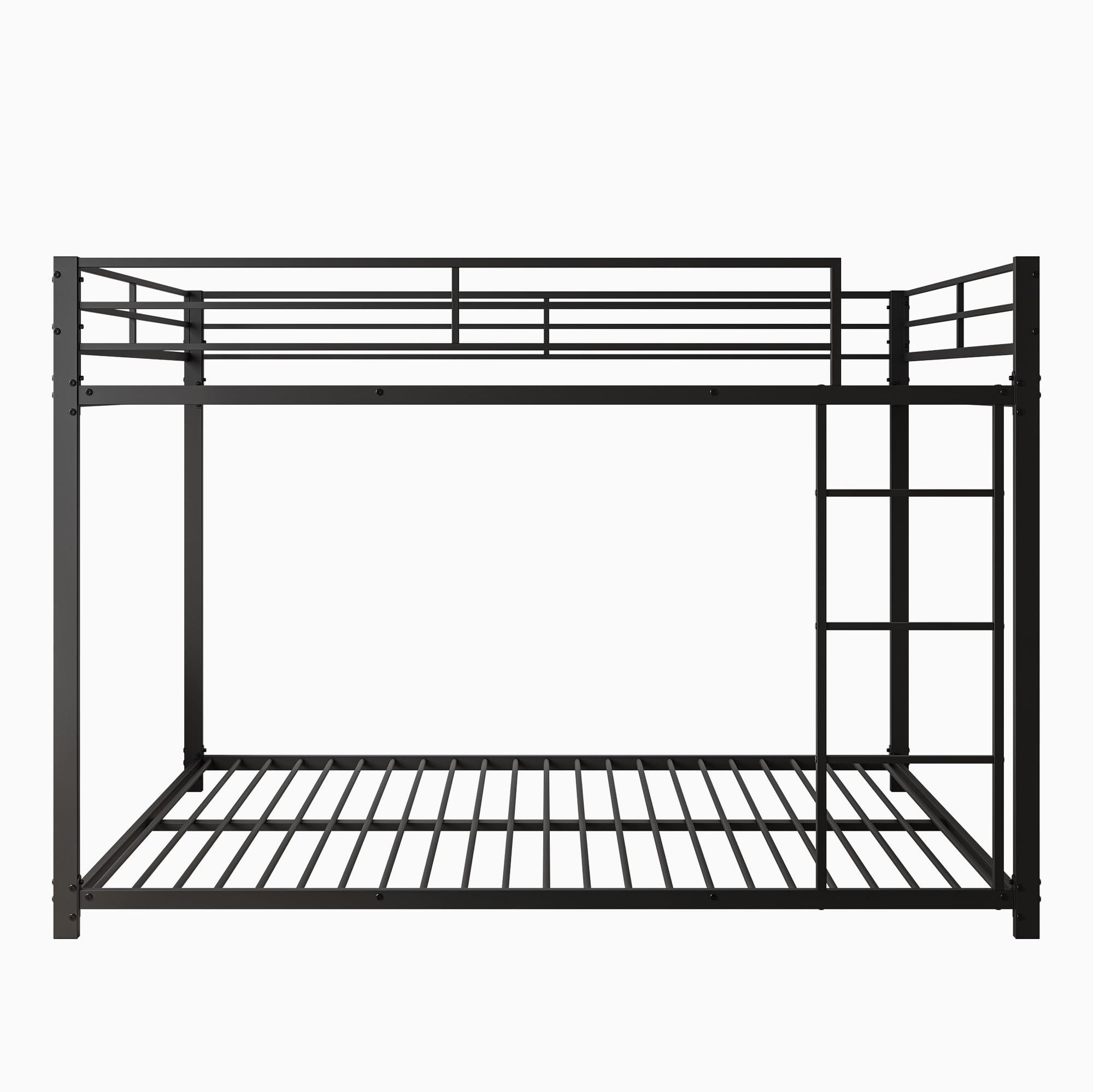 Idemon 140 x 200 Letto a Castello in Ferro di Forma Classica (Nero)