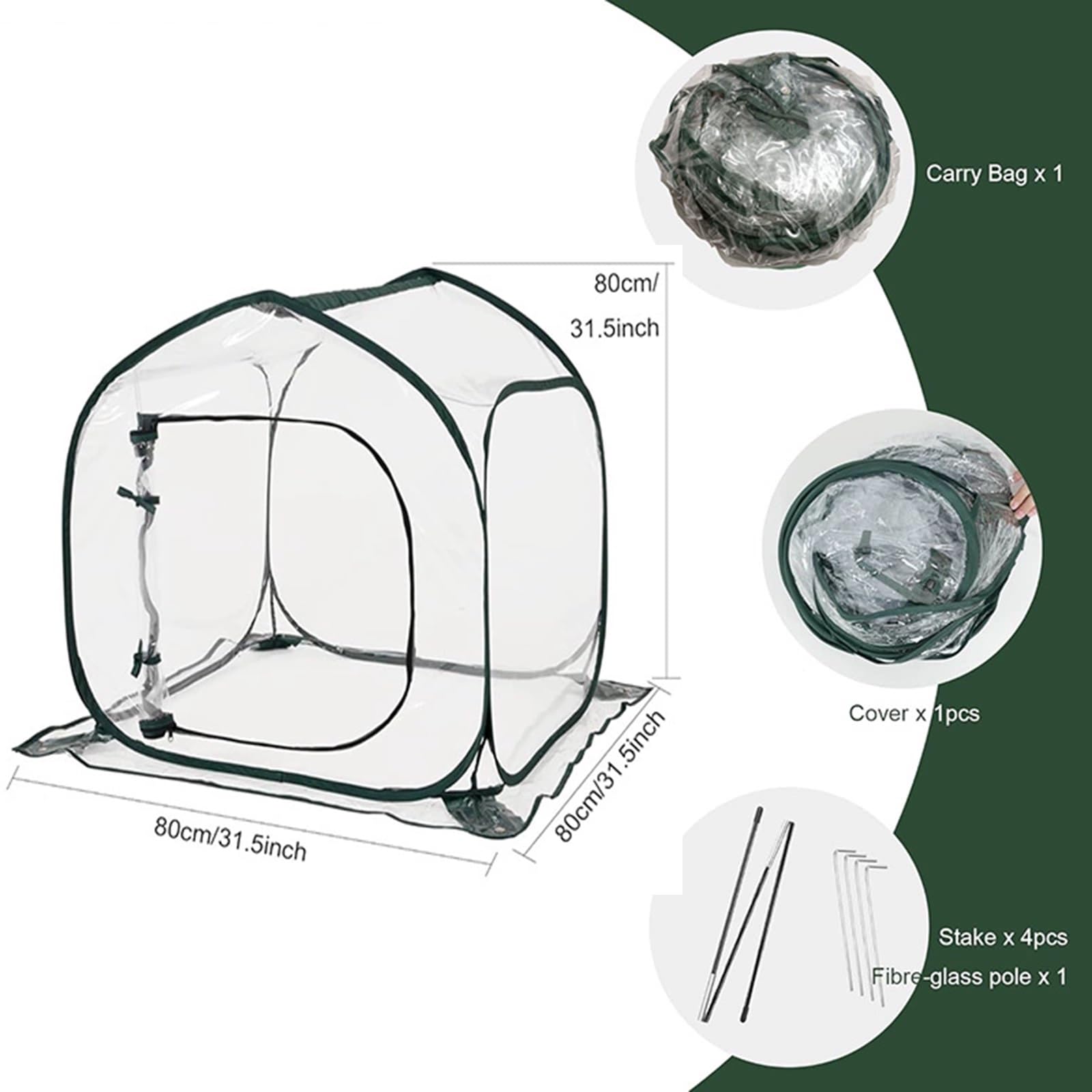 Mini serra pop-up, realizzata in materiale PVC impermeabile, idratante d'estate, mantiene al caldo d'inverno, disponibile per interni ed esterni