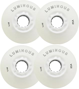 4 Pack Upgrade Light Up Roller Skate Wheels 85A Inline Skate Wheels, Luminous Flash LED Wheels Indoor Outdoor PU Lighting Skating Wheel