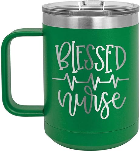 ONLYGIFTS.COM - Taza de café con tapa deslizante para enfermera, color verde, 13.0 fl oz, taza de café para viaje aislada | Ideas de regalo de