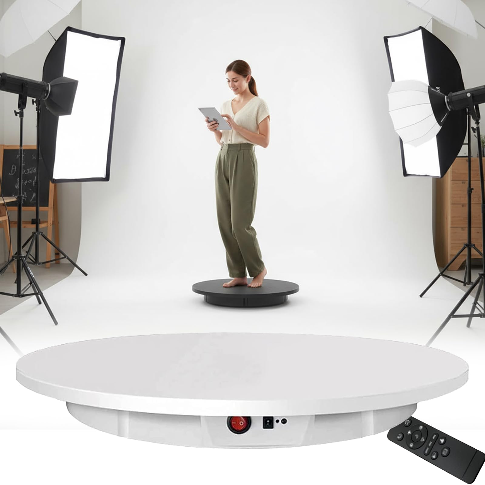 Soporte de exhibición giratorio motorizado, giratorio eléctrico de 360 grados para modelos, joyas y coleccionables con control remoto