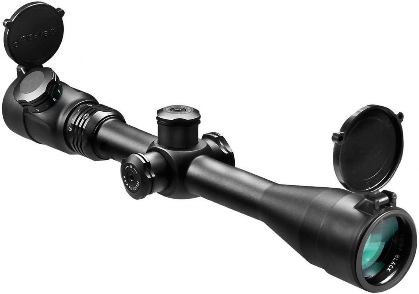 BARSKA 6-24x40 Point Black Rifle Scope – Illuminated Multi-Color 3G Reticle, .223 Bullet Drop Compensation, Side Parallax Adjustment, Multi-Coated Optics