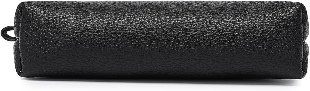 Small Makeup Bag for Handbag Travel Pouch (Black, PU)