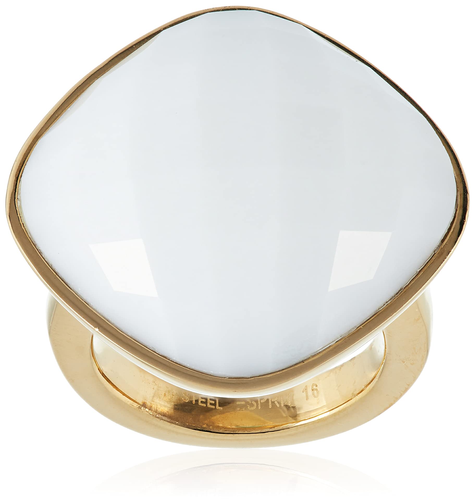 EspritImpressive White - Anillo de Acero Inoxidable con Vidrio