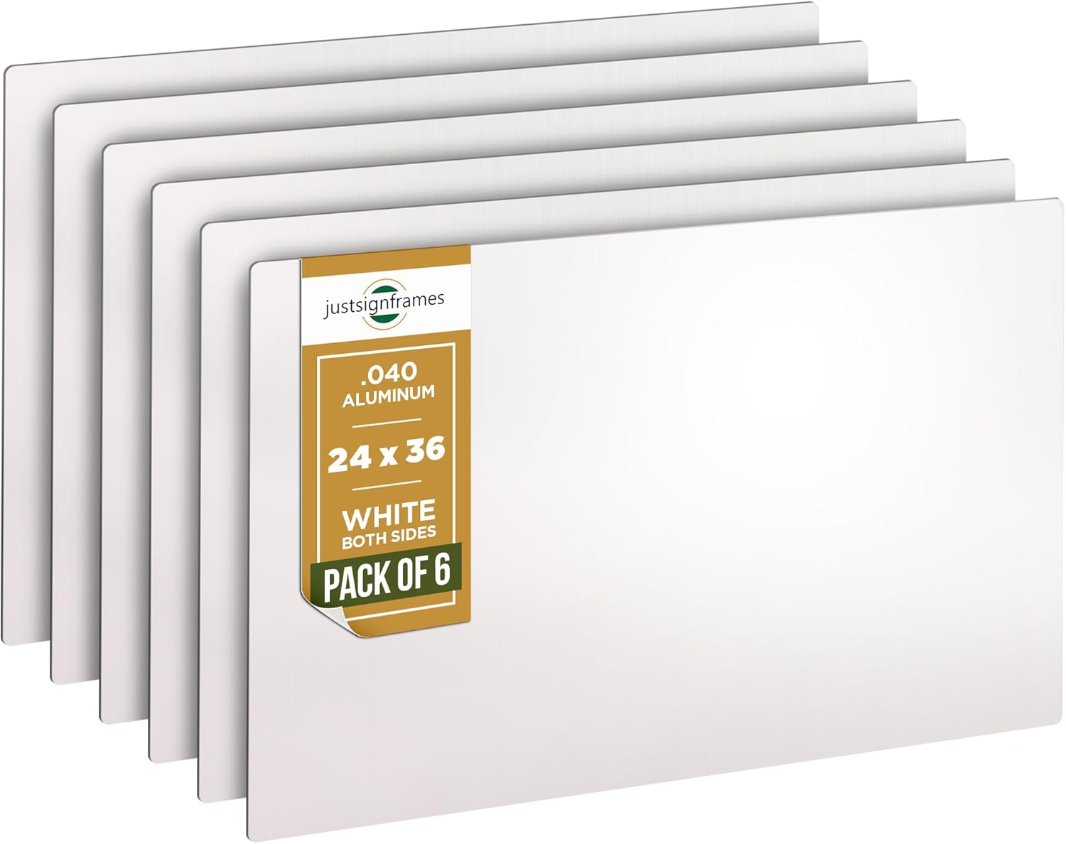 Blank Metal Signs (Pack of 6), Aluminum Sheet Metal Plate for Custom Outdoor Signs, 24 x 36 x .040, White