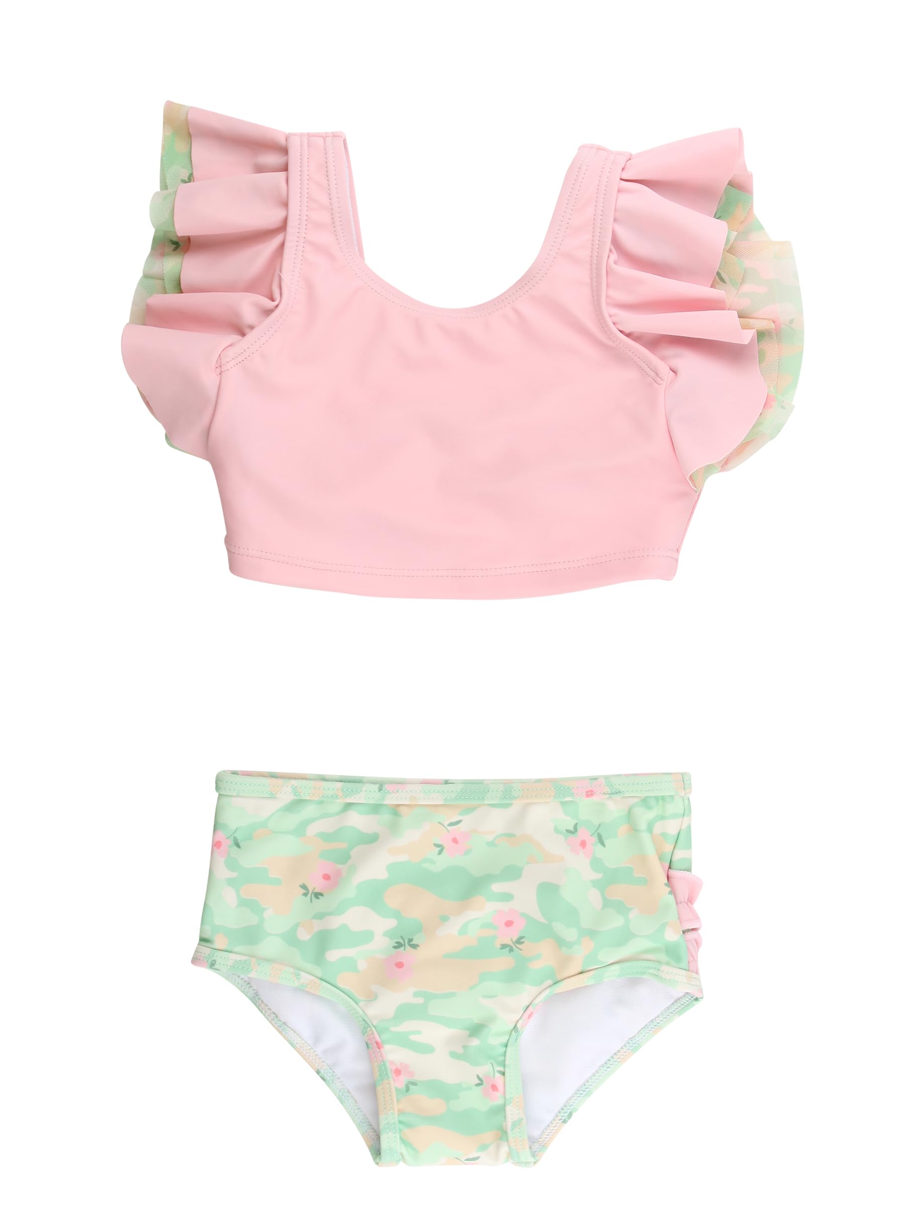 RuffleButts Baby/Toddler Girls Waterfall Tankinis - 2 Piece Swimsuit UPF50+