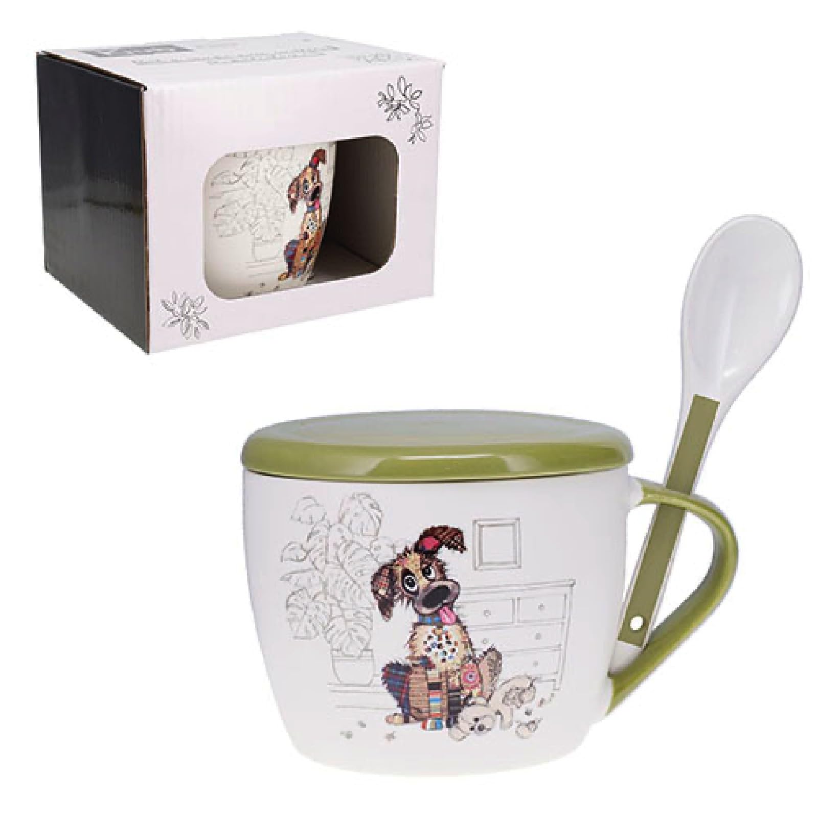 Bol à Soupe 650ml Chien KIUB en céramique avec grande anse pratique