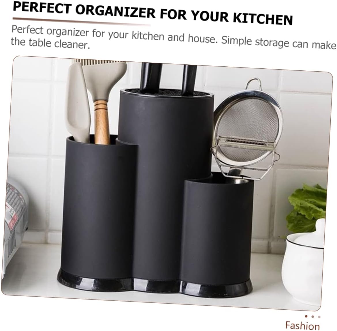 Zerodeko Plastic Kitchen Cutter Organizer Rack Multi Function Storage Shelf with Draining Holder Safe Sturdy Material Space Saving Knife Block for Household Kitchen Use