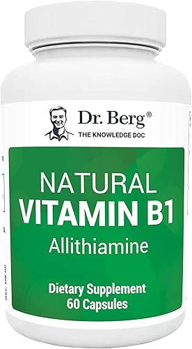 Vitamina B1 natural del Dr. Berg - Suplemento de tiamina B1 - Promueve la energía, la salud del corazón, mejora la memoria y el estado de ánimo, la