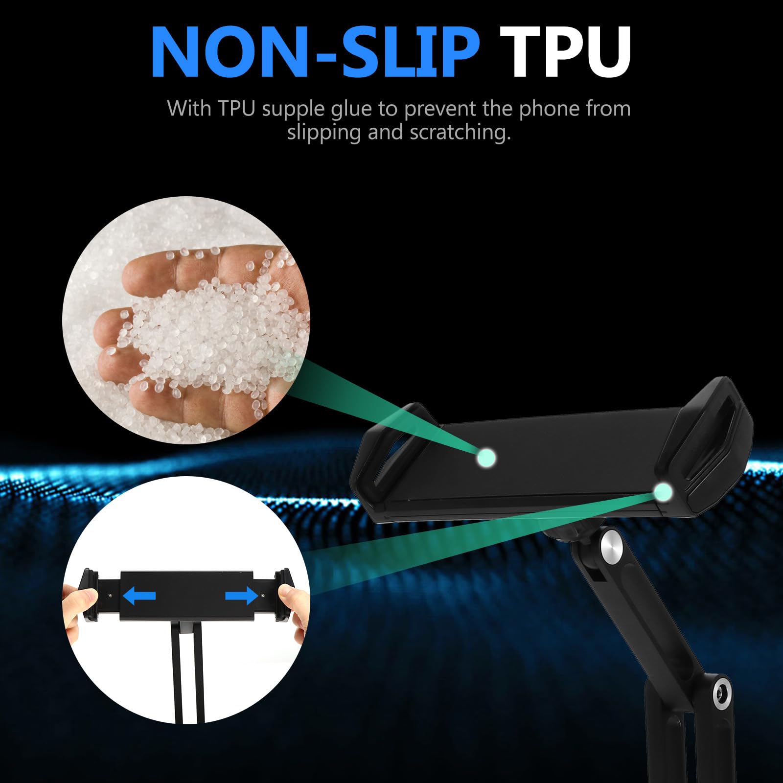 VALICLUD Soporte para Teléfono Móvil y Tablet con Altura y Ángulo Ajustable, Aluminio y TPU, Antideslizante para Transmisiones y Videos