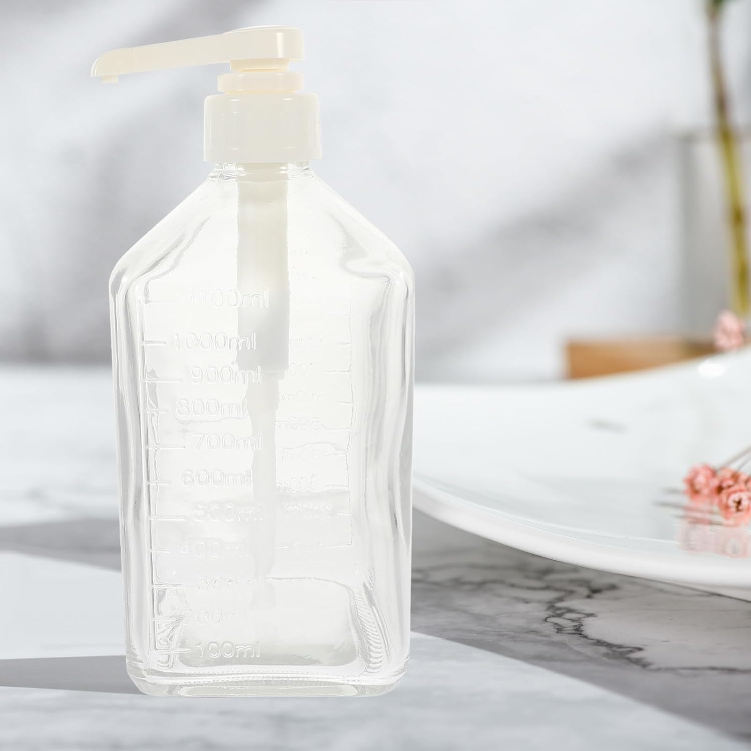 Reusable Large Capacity Glass Squeeze Bottle for Honey and Sauce, Easy to Squeeze Syrup Storage Dispenser for Milk Tea Shop Use