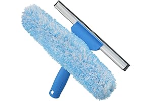Unger Professional 2-in-1 Squeegee & Scrubber - 10" Window Cleaning Tool
