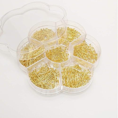 Miniatura 6 de Chenkou Craft 700 pines de cabeza de bola de latón de tamaño mixto surtidos para fabricación de joyas (plata, mezcla)