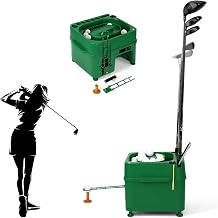 Automatic Golf Ball Dispenser Machine, 5000MAH 40 Golf Balls Driver with Height Adjustable, Golf Club Organizer, Dual-Mode, Golf Ball Tee Up Machine for Golf Driving Range
