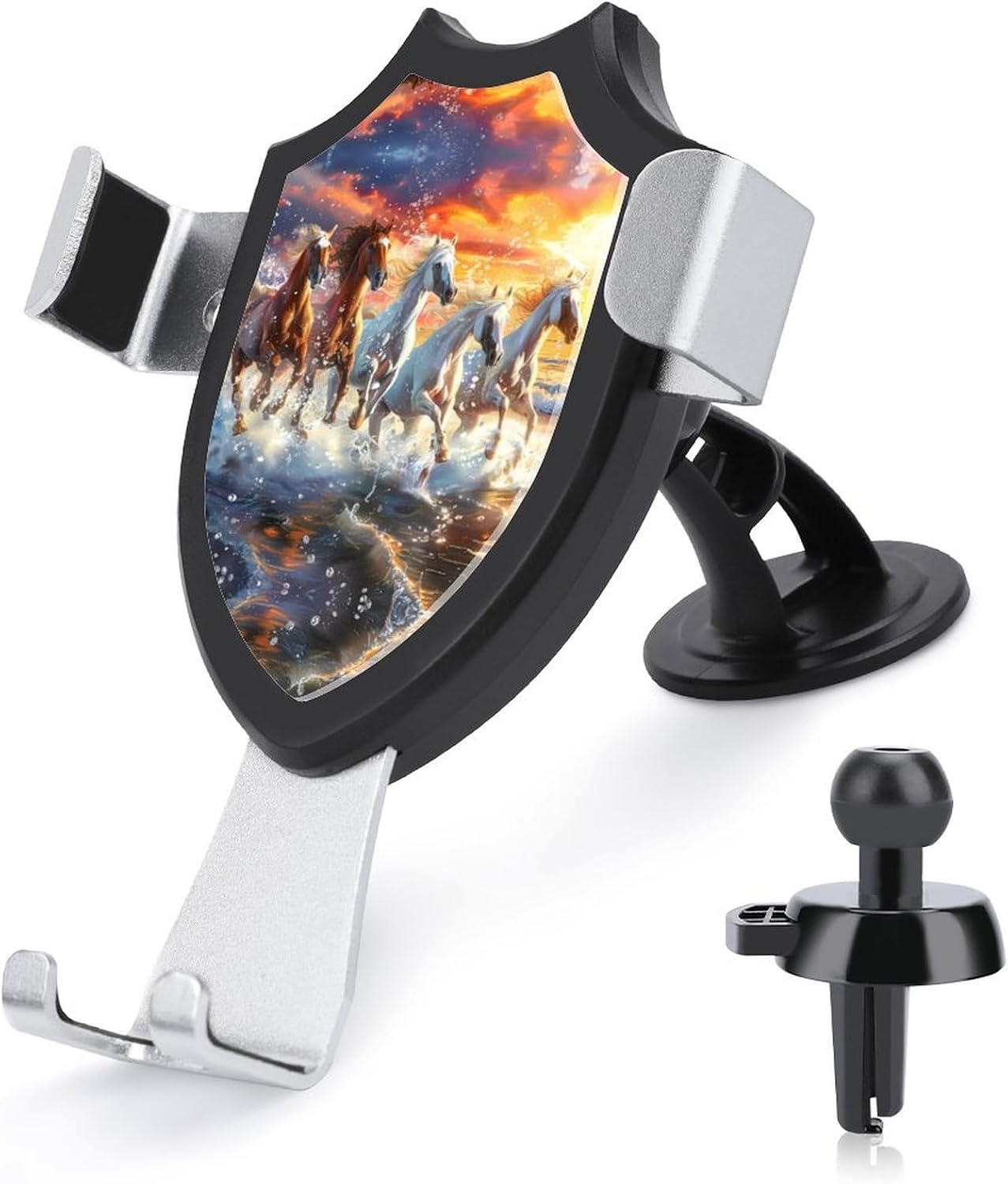 Running Horse Sunset Funny Phone Mount Adjustable Angle for Car Dashboard Windshield Vent Universal Automobile Accessories