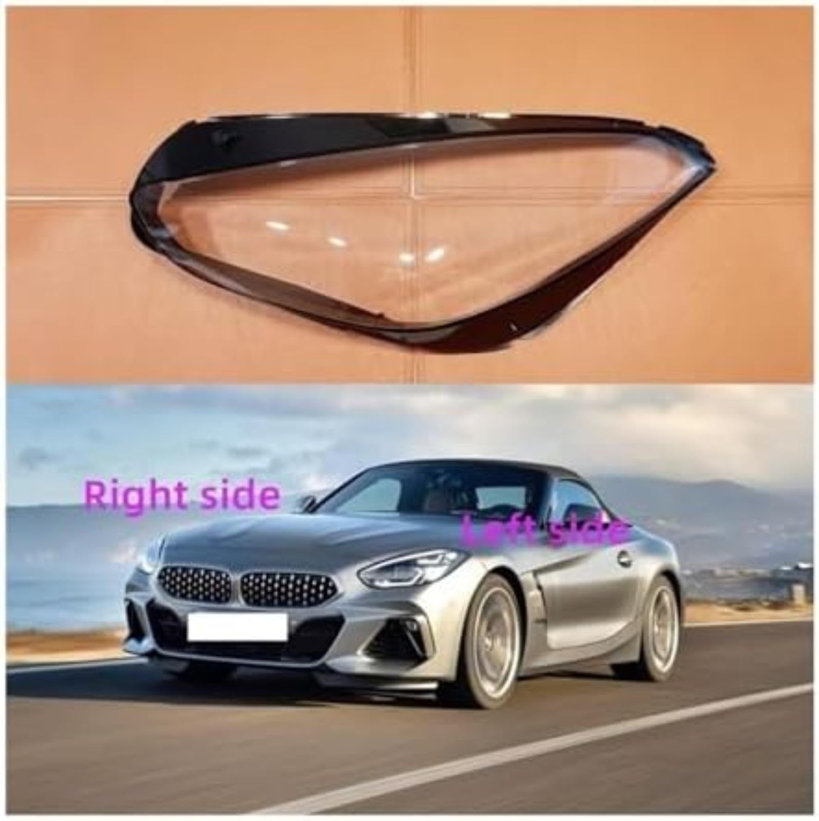 Dla BMW Z4 G29 2019-2022 osłona samochodu pokrywa reflektor samochodowy soczewka reflektora szklana soczewka przednie lampy włączony kierunkowskaz Lampka sygnalizacyjna w (Left side)
