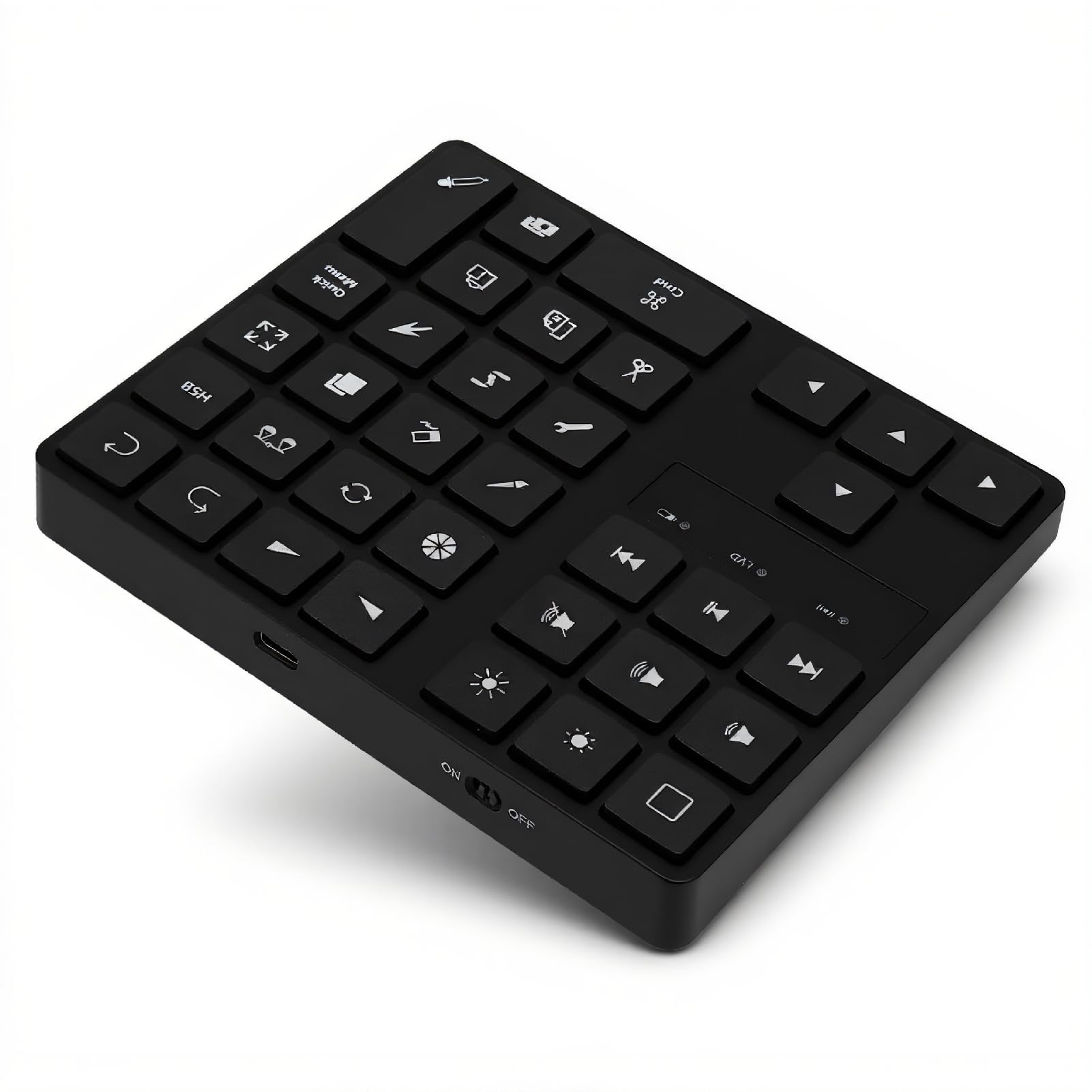 Dpofirs Mini Wireless Express Key Remote Control Shortcut Keyboard, 35 Keys Customized Express Keys Only for iOS for iOS X, Black-image-16