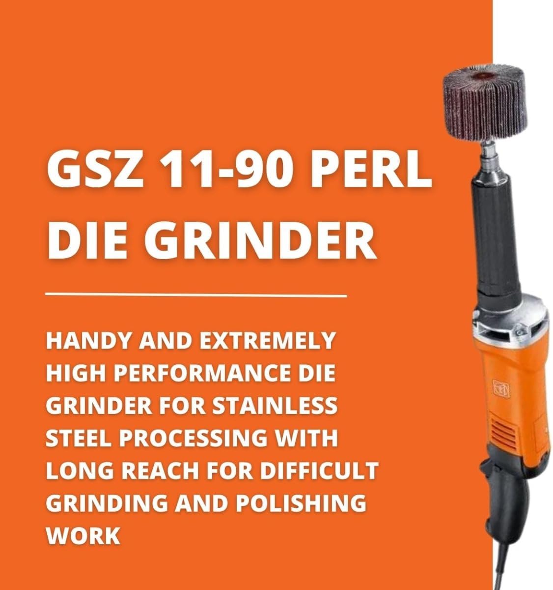 Fein 1,010W Long-Neck Die Grinder with Variable Speed, Advanced Safety Features and Dust Protection for Efficient Grinding - GSZ 11-90 PERL - 72232360090
