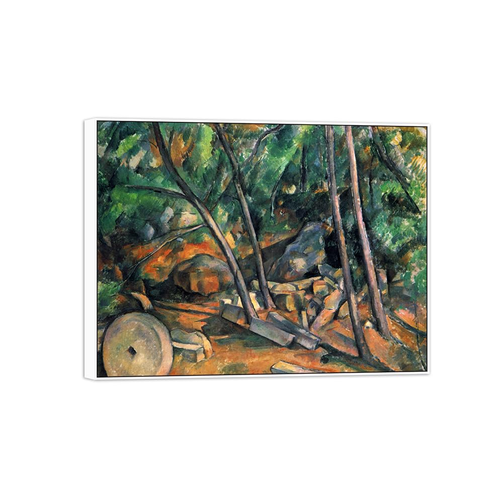 SDYSKKUG Canvas Wall Art Picture Decor Woods by Paul Cezanne 80x60cm White Frame