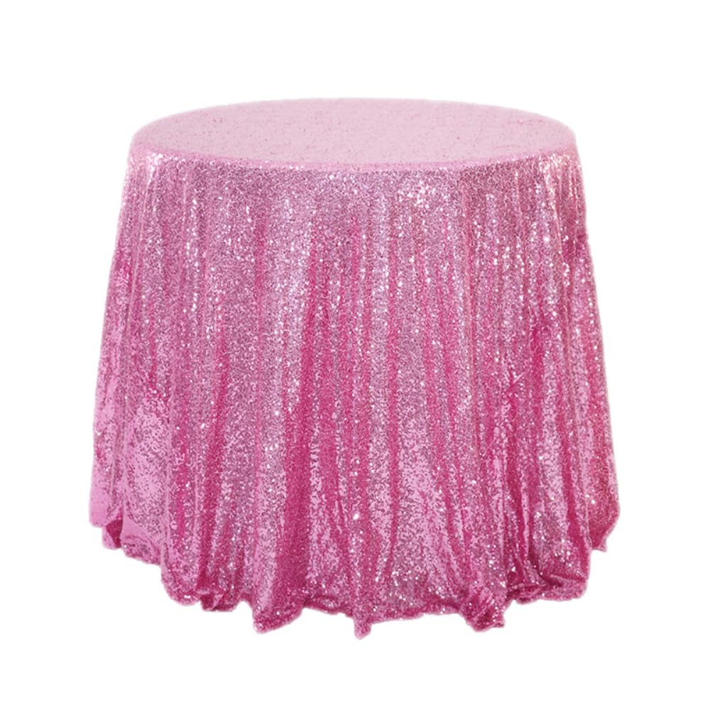 Nappe à paillettes haut de gamme couleur rose pour un mariage somptueux 120x150