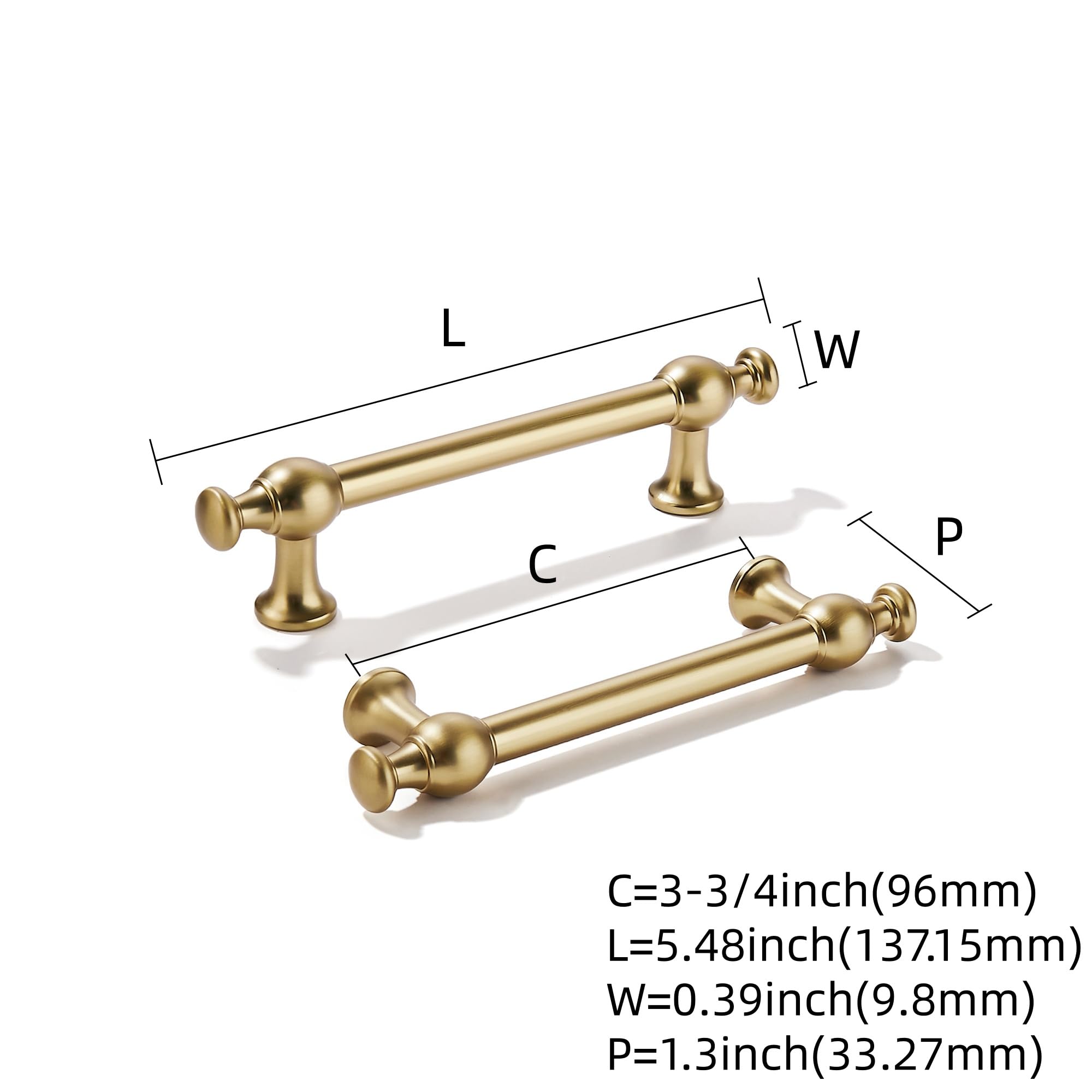 KHTUMEWARE-80453 Champagne Bronze Cabinet Pulls CTC 3 in (76 mm) 5-Pack in Champagne Bronze — KHTUMEWARE