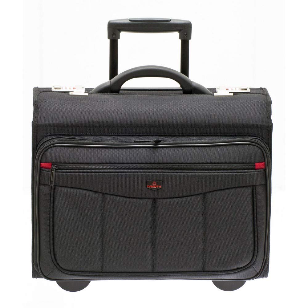 Davidts Trolley Rollkoffer Pilotenkoffer mit Rollen Aktenkoffer Lehrertasche Business Trolley 47x39x24 cm