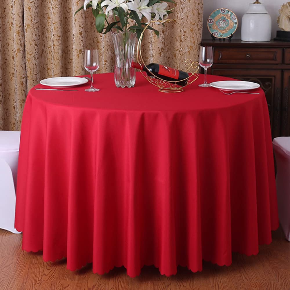 Nappe ronde en polyester rouge 180 cm pour nappe de mariage