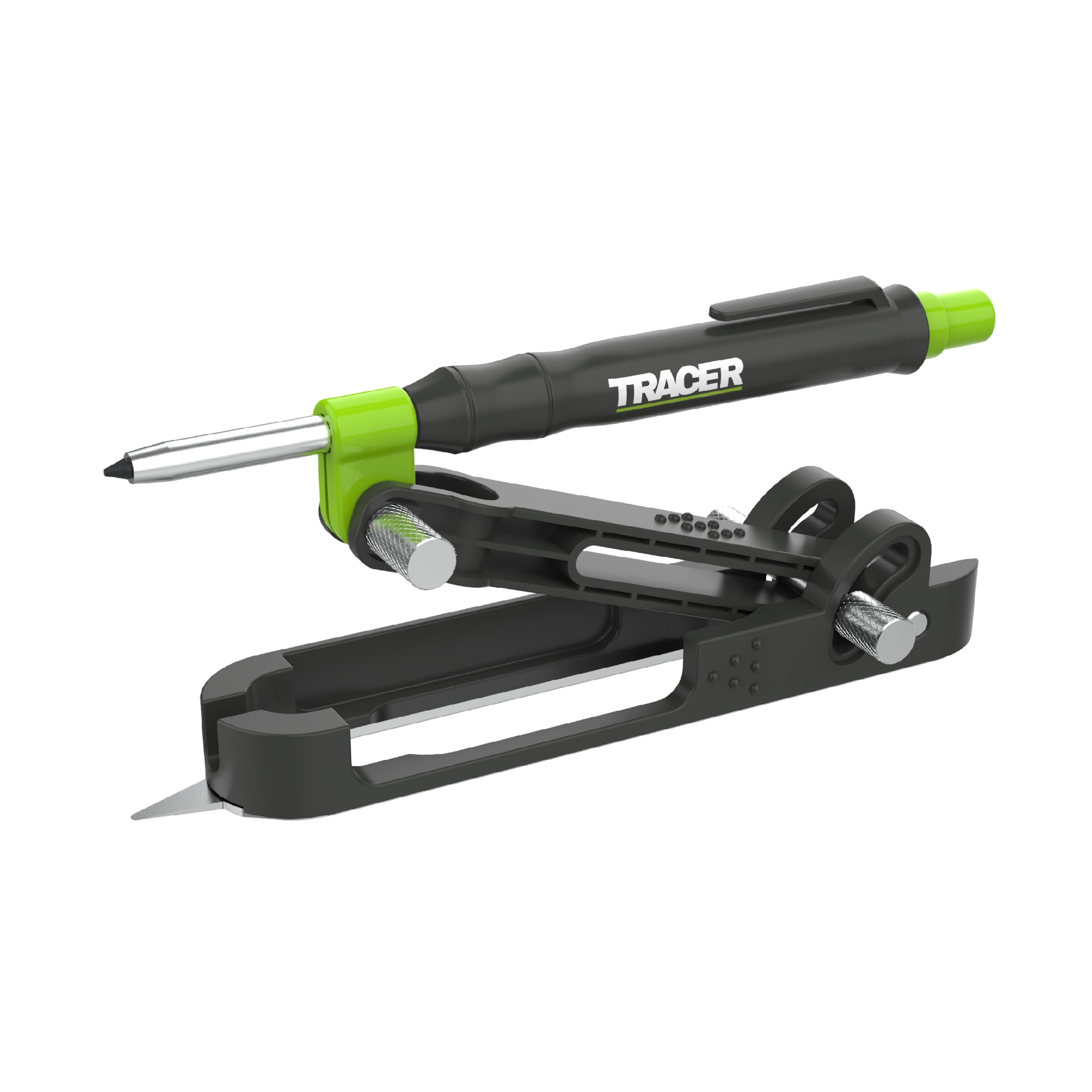 Tracer Outil ProScribe avec crayon à trou profond, étui à mine et étui de transport (bricolage, travail du bois et menuiserie outil multifonction à