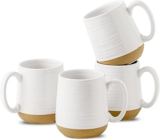 Hasense Coffee Mugs Set of 4, 15 oz Ceramic Coffee Cups with Comfortable Handle, Large Tea Cups for Coffee, Soup, Latte, M...