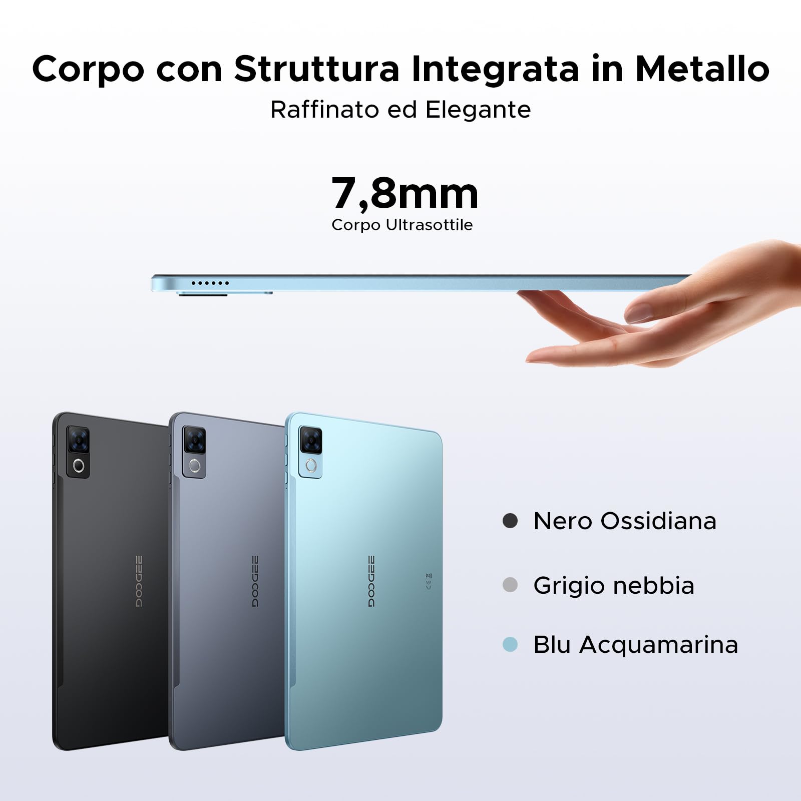 DOOGEE U12 Tablet con Tastiera Android 16, Tablet 12 Pollici, 24GB RAM+128GB/2TB TF, WIFI5, Gemini AI, 2000 * 1200 FHD+IPS, 9000mAh/18W, 13MP+8MP, UNISOC T7255 Octa Core/Widevine L1/Face ID/GPS, Blu